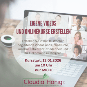 Begleitende Videos und Onlinekurse erstellen. Start am 13.01.2026
