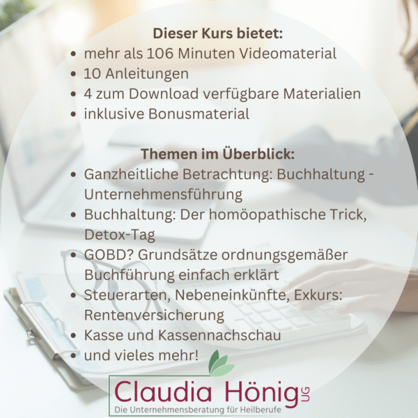 Buchführung für Heilberufe - Onlinekurs – Bild 2
