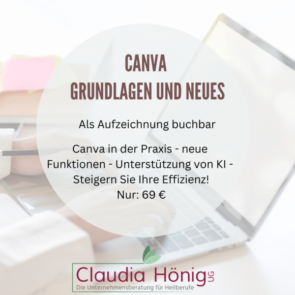 Canva Kurs 2025 - Grundlagen und Neues - Als Aufzeichnung buchbar