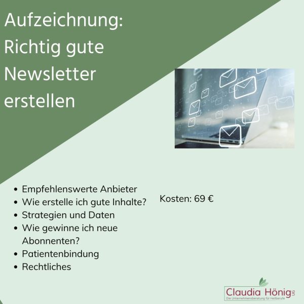 Richtig gute Newsletter Workshop - Aufzeichnung vom 21.11.2024 buchbar